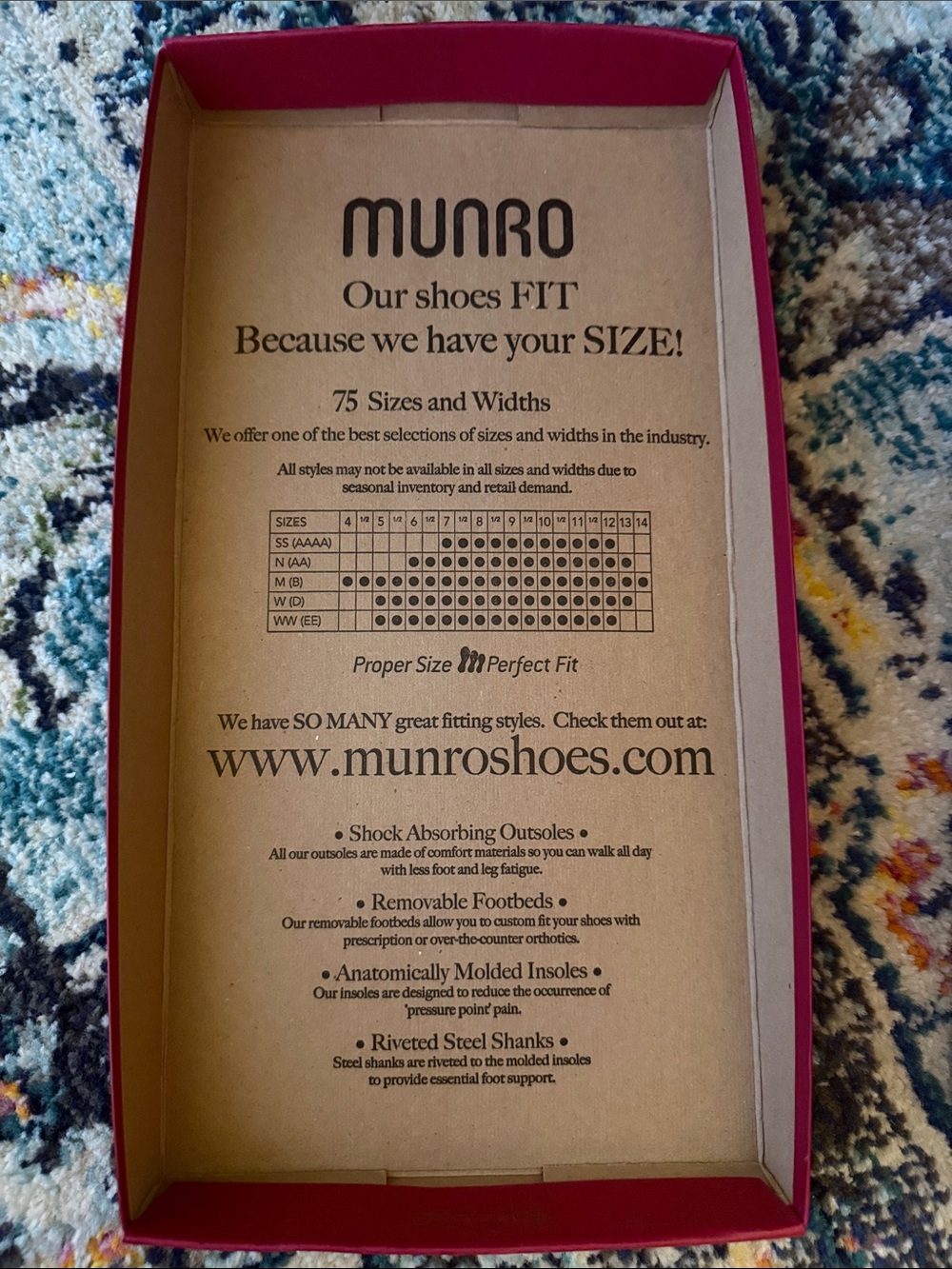 MUNRO Pisces Red Combo Leather Double-Strap Elastic Back Sandals 9M - Picture 9 of 9